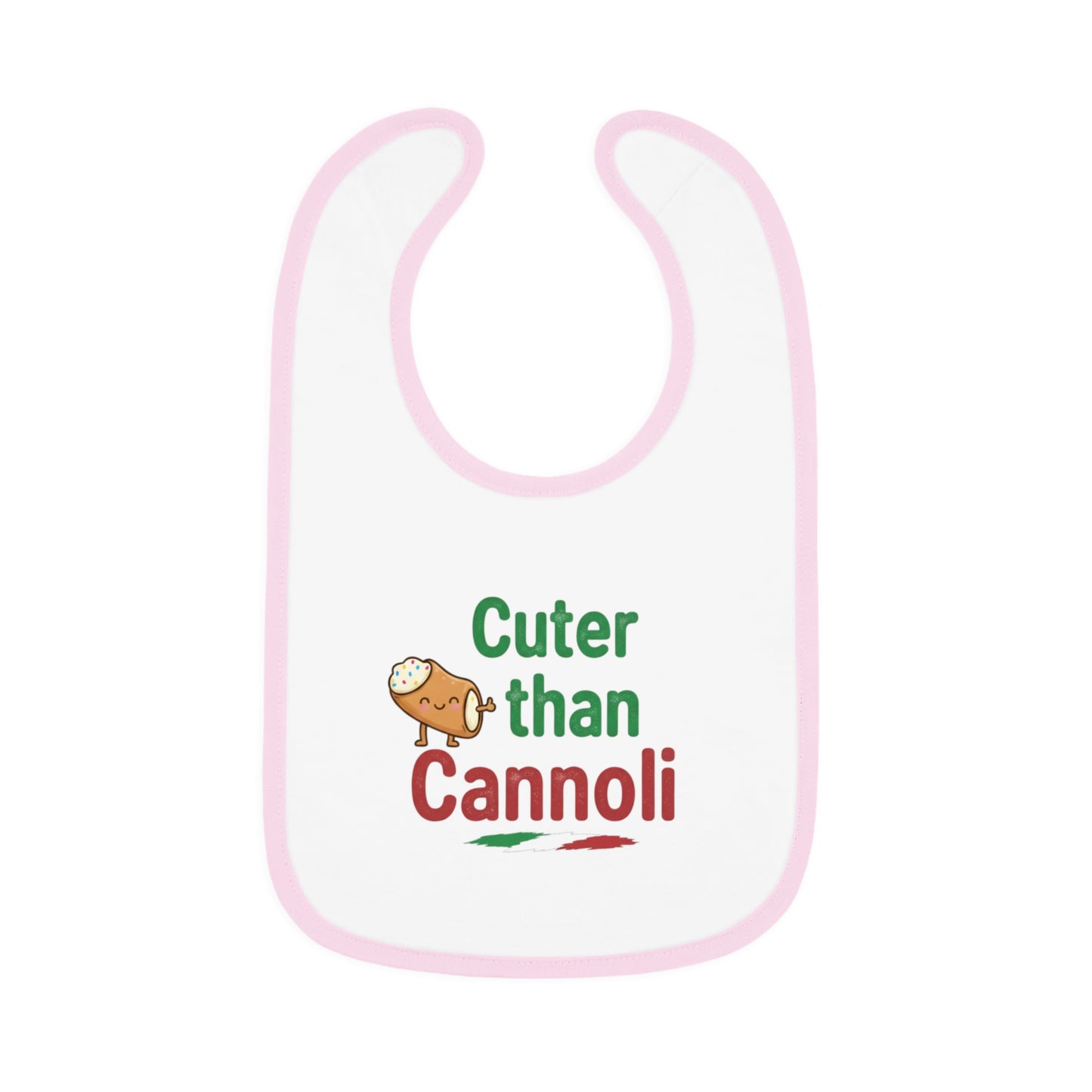 Cute Baby Bib - "Cuter than Cannoli" Contrast Trim
