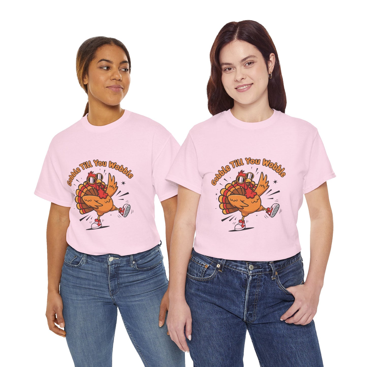 Gobble Till You Wobble Holiday Unisex Heavy Cotton Tee