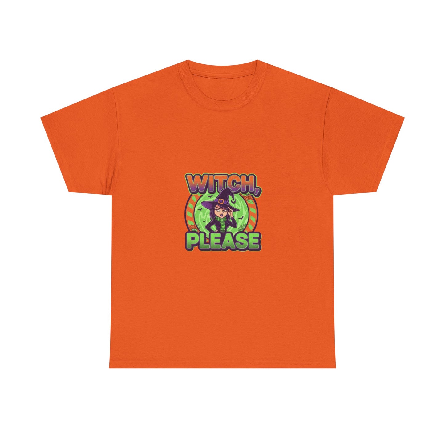 Witch Please Unisex Heavy Cotton Tee - Spooky Vibes for Halloween Lovers