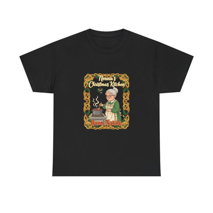 Festive Unisex Heavy Cotton Tee - Nonna's Christmas Kitchen