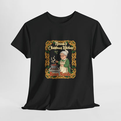 Festive Unisex Heavy Cotton Tee - Nonna's Christmas Kitchen