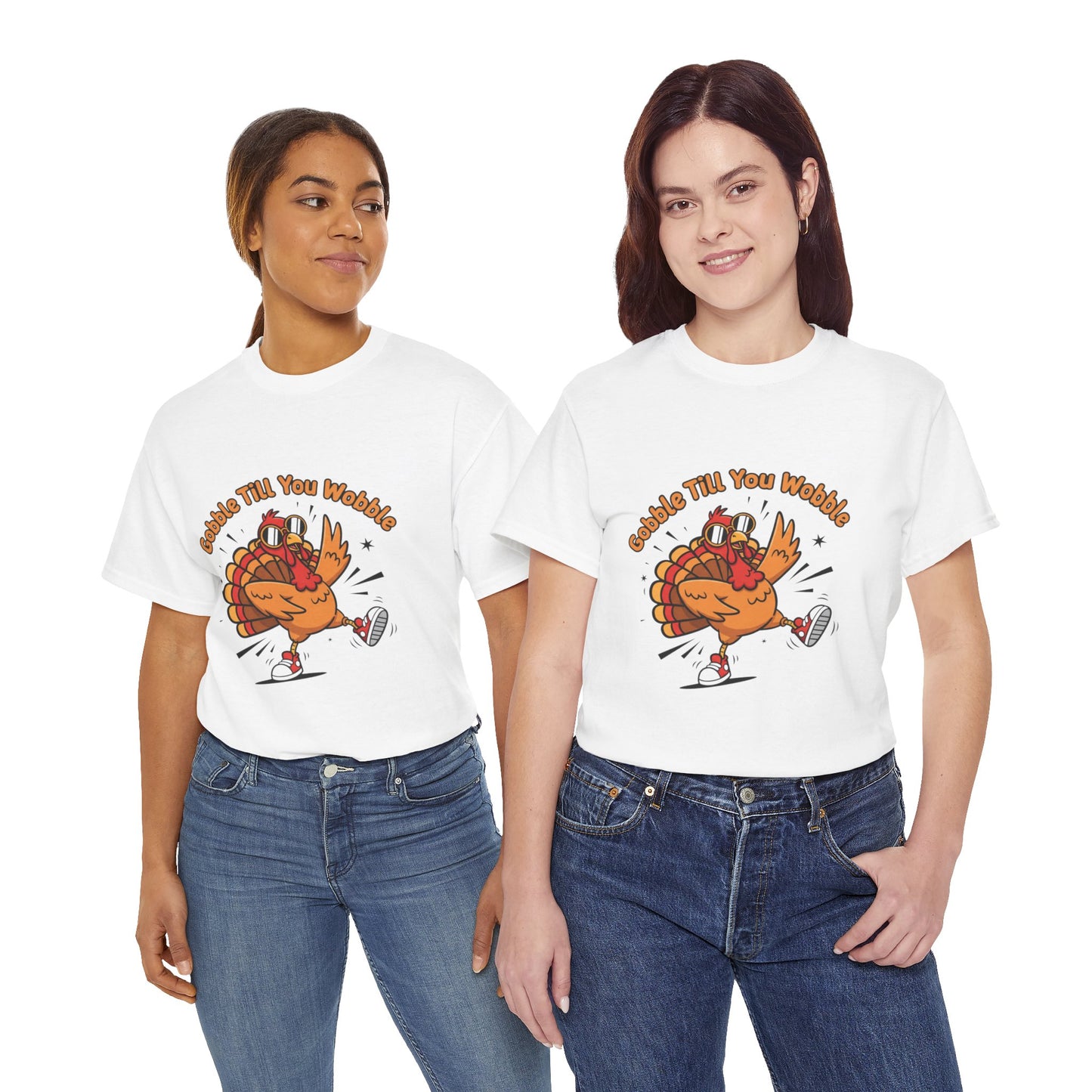 Gobble Till You Wobble Holiday Unisex Heavy Cotton Tee
