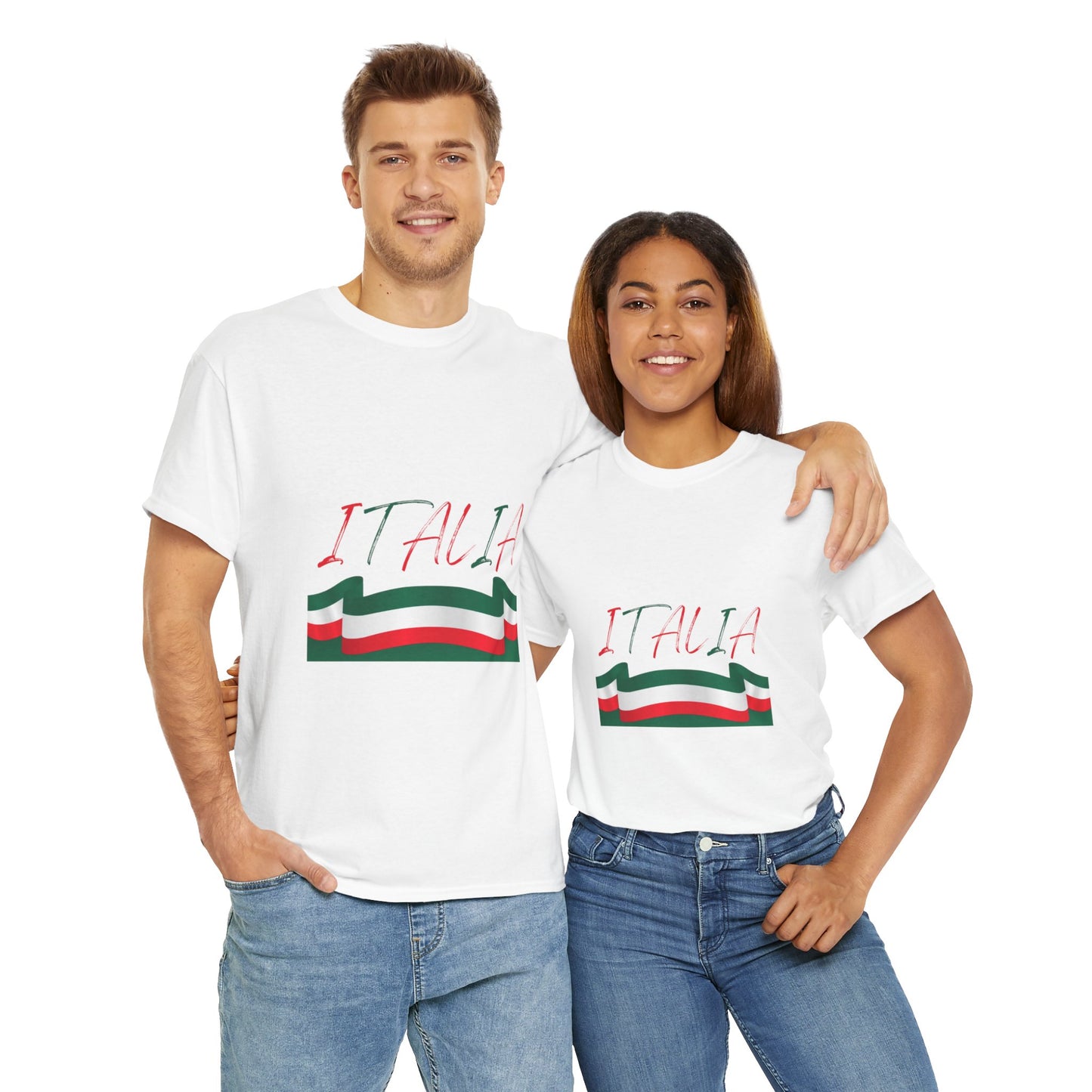 Italia Unisex Heavy Cotton Tee - Comfortable Italian Pride Shirt