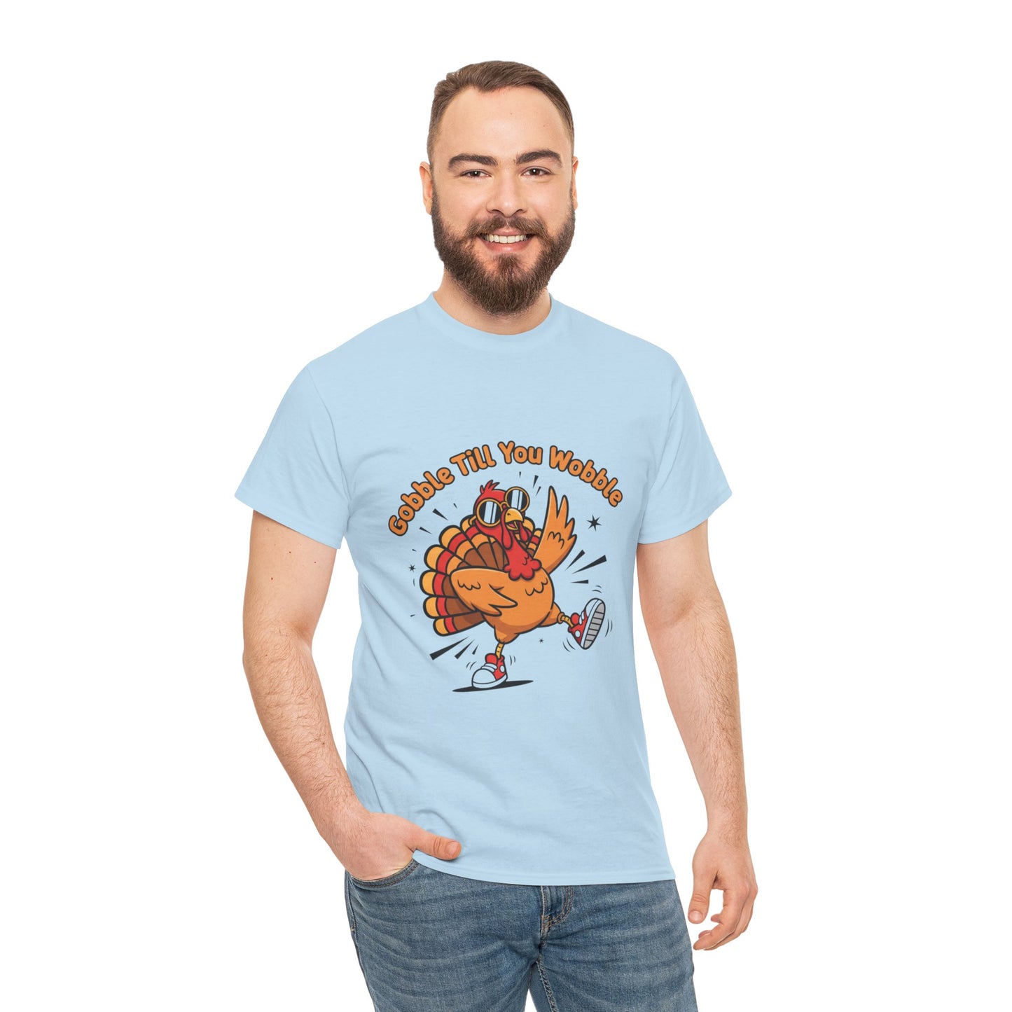 Gobble Till You Wobble Holiday Unisex Heavy Cotton Tee