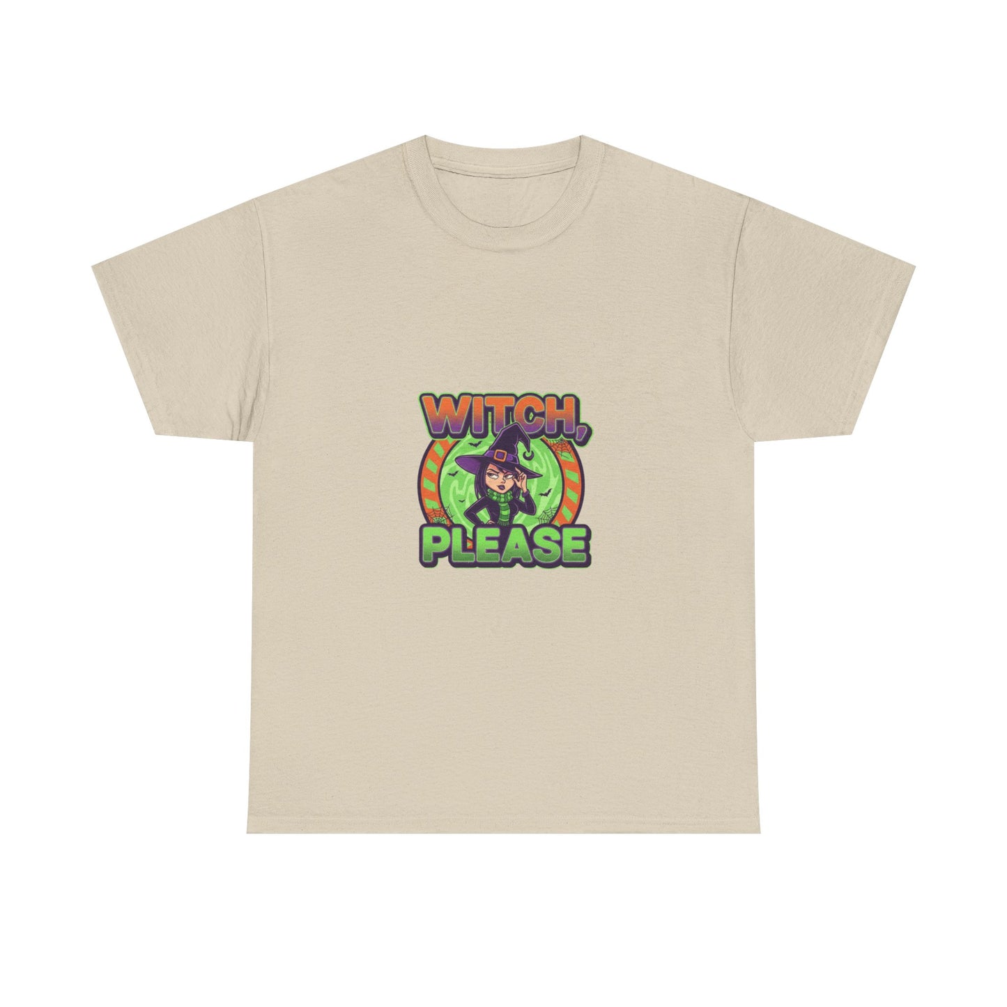 Witch Please Unisex Heavy Cotton Tee - Spooky Vibes for Halloween Lovers