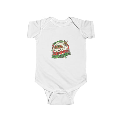 Cute "Less Upsetti, More Spaghetti" Baby Bodysuit
