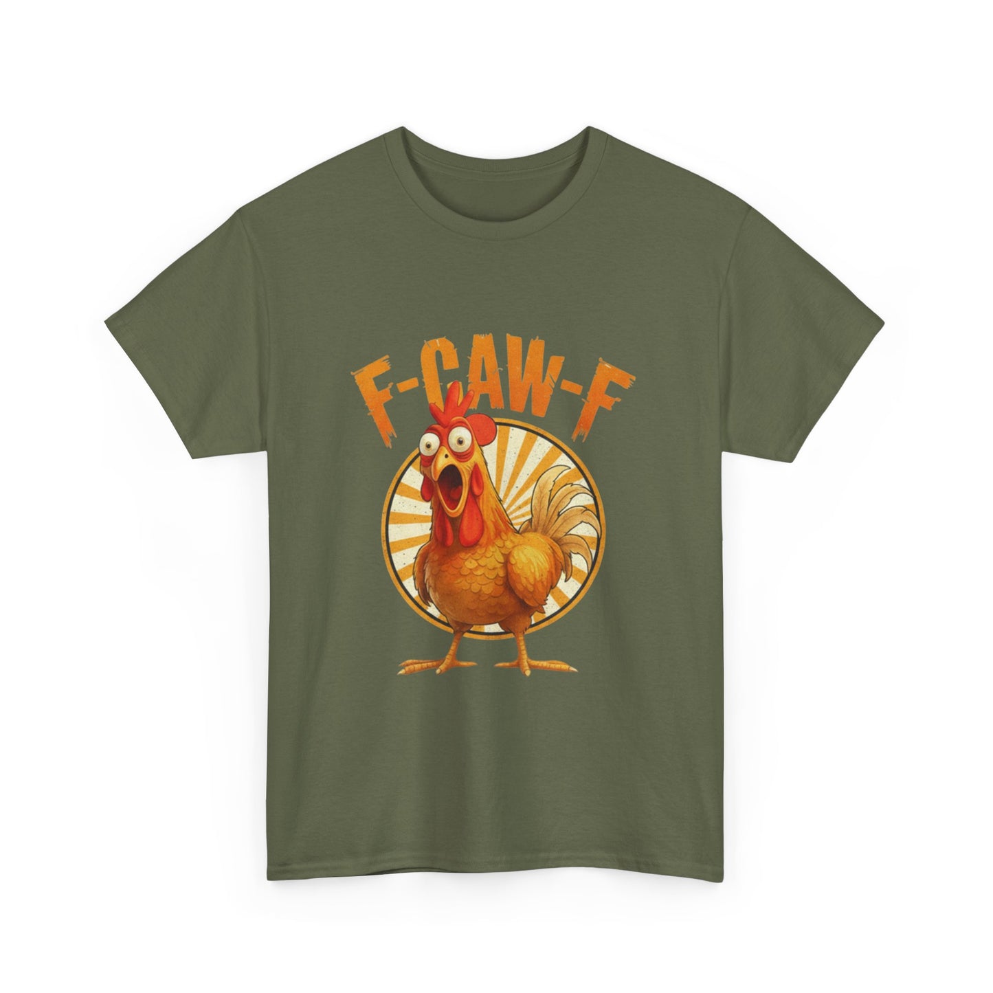F-Caw-F Unisex Heavy Cotton Tee | Funny Chicken Shirt, Gift for Friends, Holiday Apparel, Casual Wear, Humorous T-Shirt