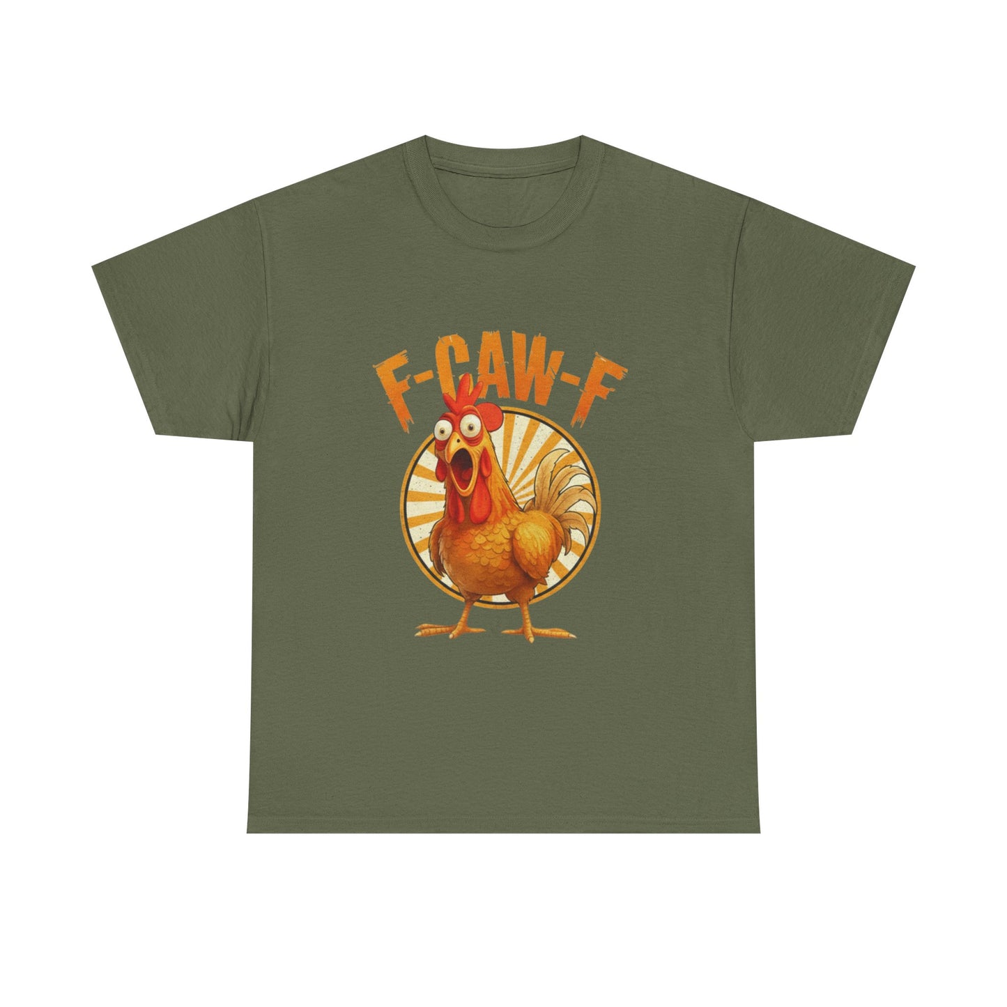 F-Caw-F Unisex Heavy Cotton Tee | Funny Chicken Shirt, Gift for Friends, Holiday Apparel, Casual Wear, Humorous T-Shirt