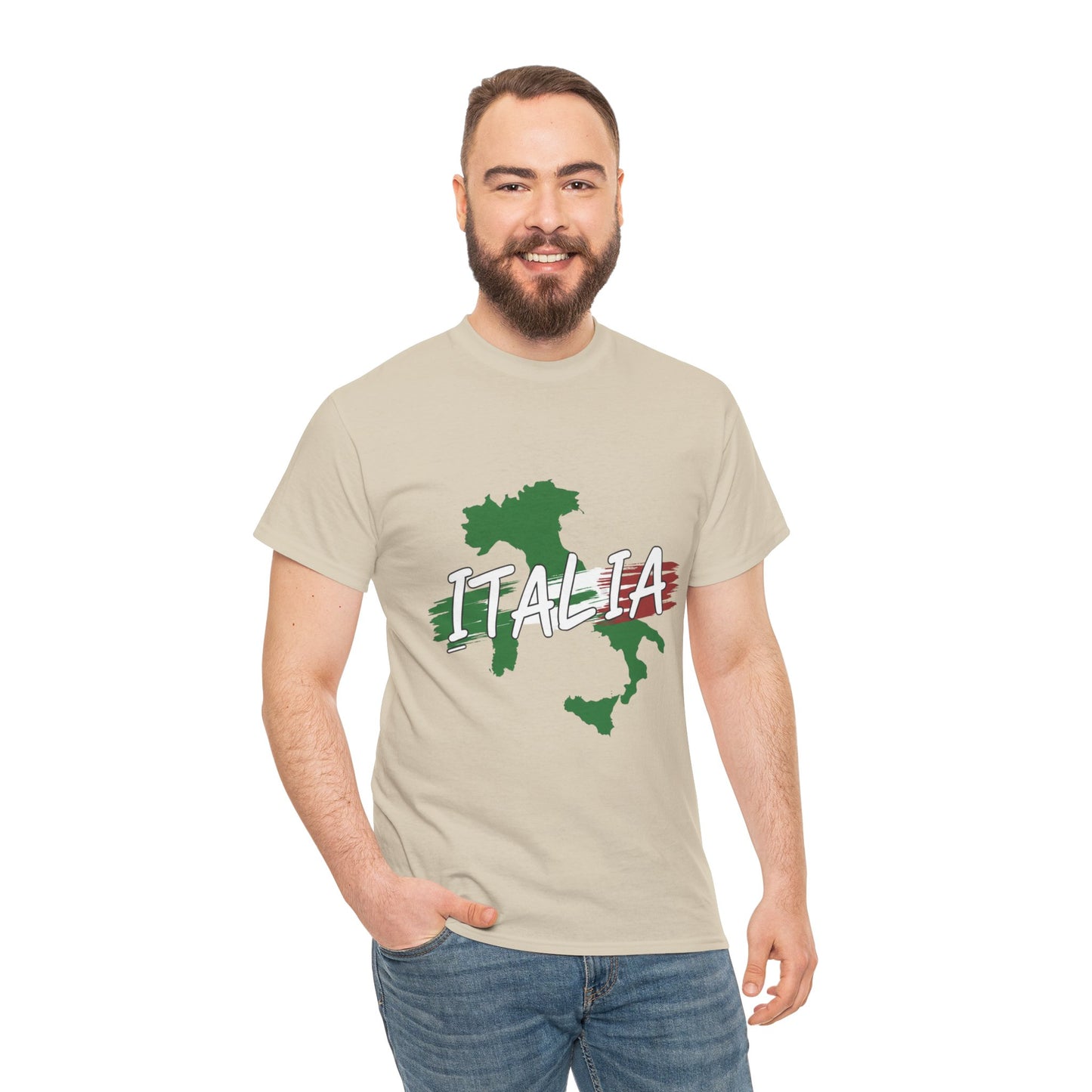 Italia Heavy Cotton Tee - Comfortable Unisex Shirt with Italy Design