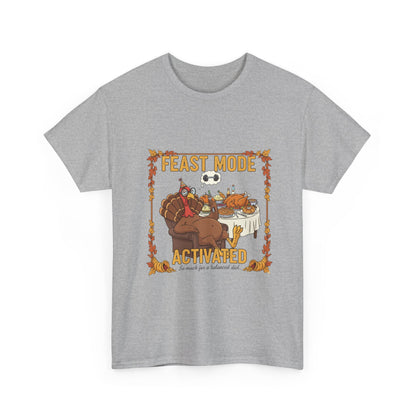 Feast Mode Activated Unisex Heavy Cotton Tee, Thanksgiving T-Shirt, Holiday Apparel, Foodie Gift, Casual Wear, Autumn Vibes