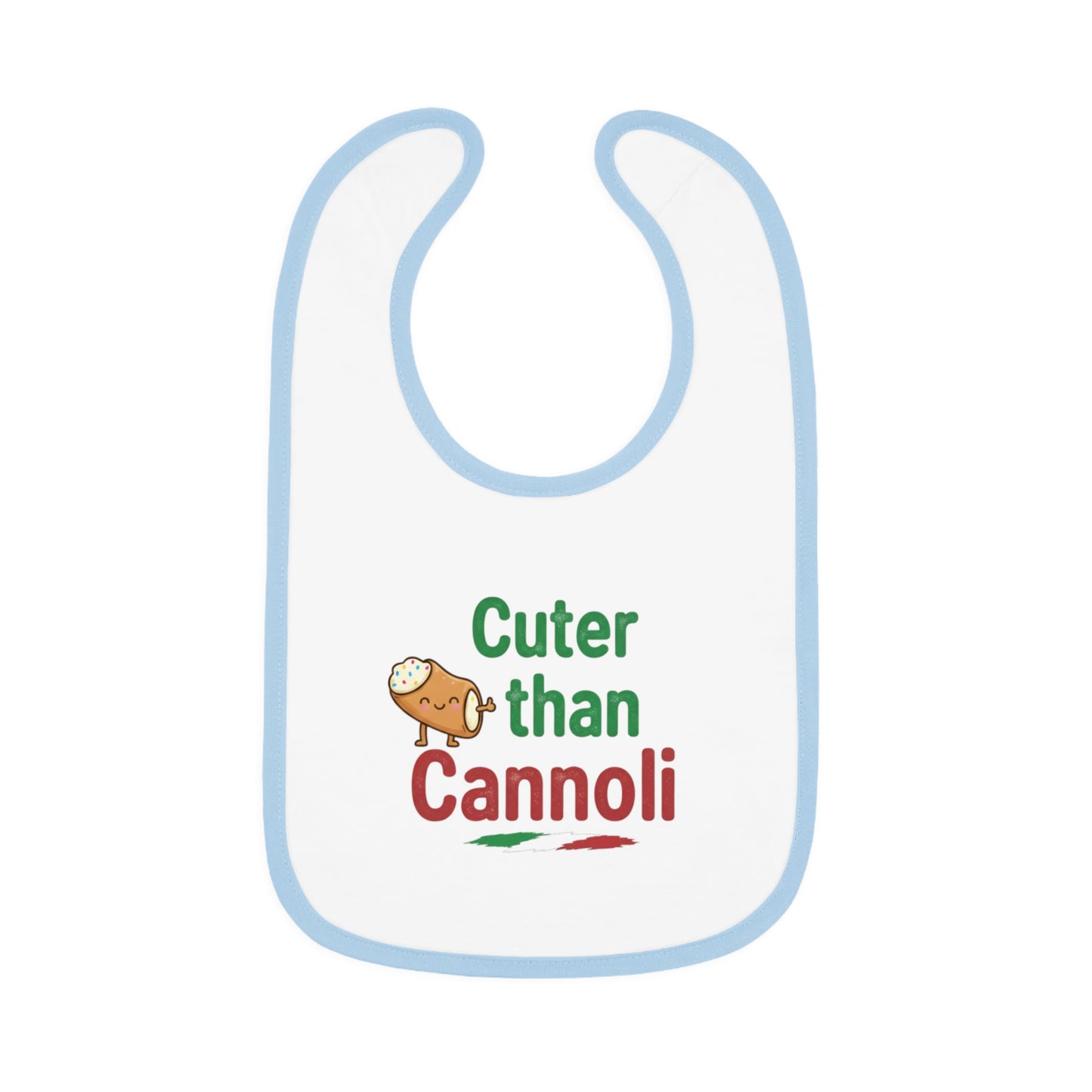 Cute Baby Bib - "Cuter than Cannoli" Contrast Trim