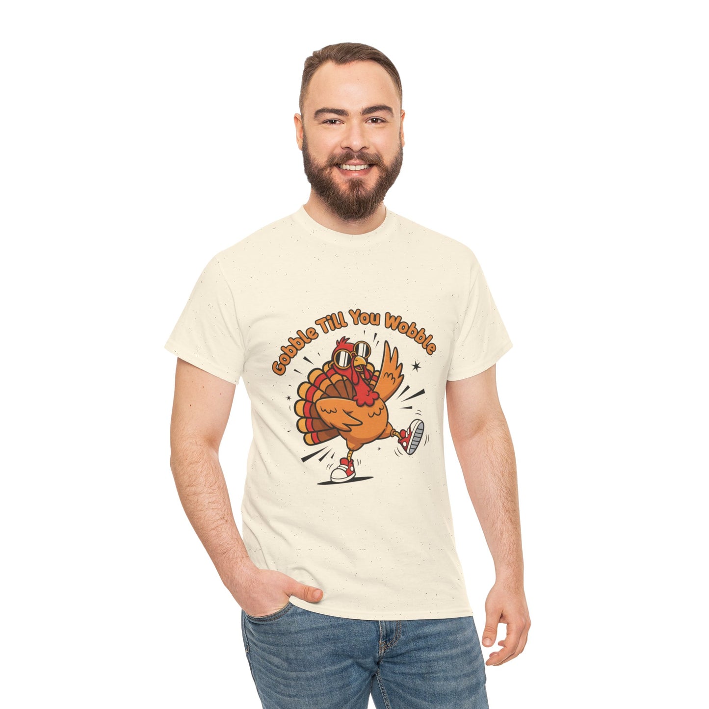 Gobble Till You Wobble Holiday Unisex Heavy Cotton Tee