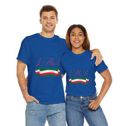Italia Unisex Heavy Cotton Tee - Comfortable Italian Pride Shirt