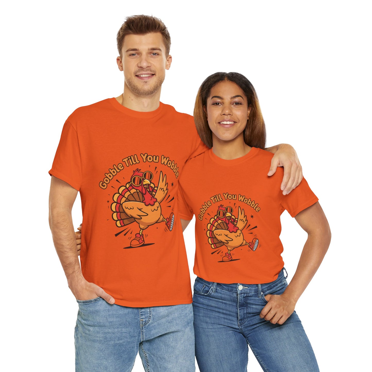 Gobble Till You Wobble Holiday Unisex Heavy Cotton Tee
