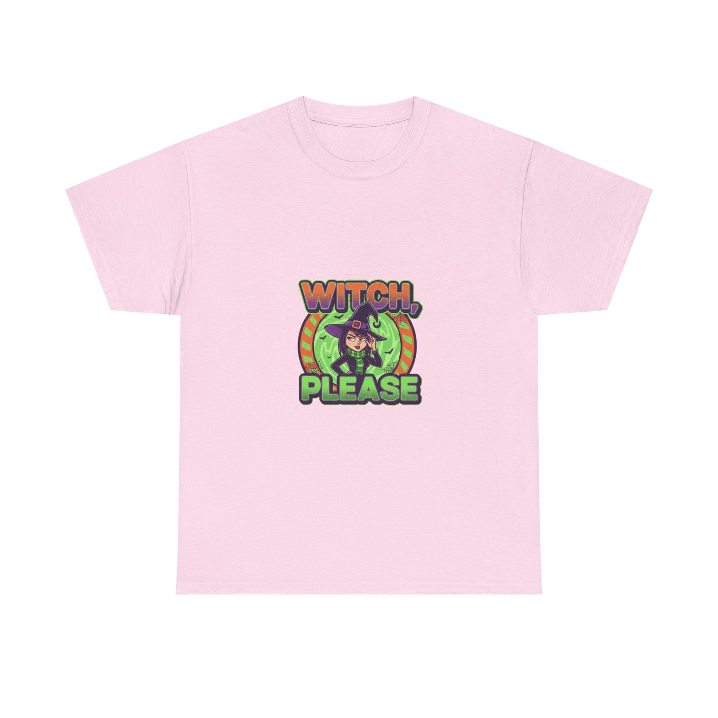 Witch Please Unisex Heavy Cotton Tee - Spooky Vibes for Halloween Lovers