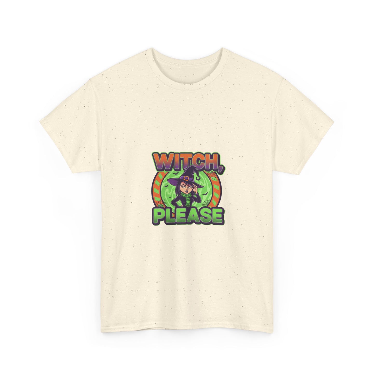 Witch Please Unisex Heavy Cotton Tee - Spooky Vibes for Halloween Lovers