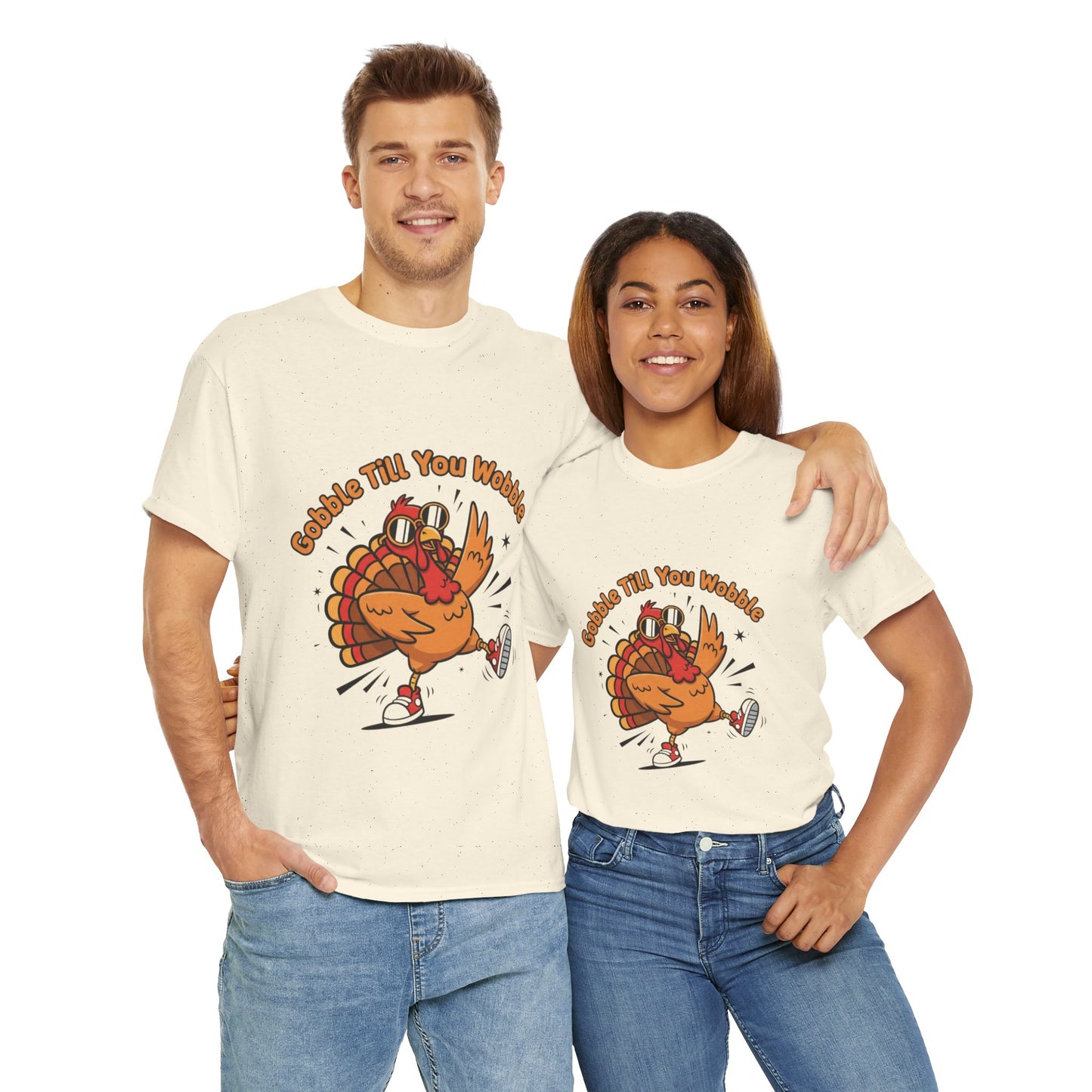 Gobble Till You Wobble Holiday Unisex Heavy Cotton Tee