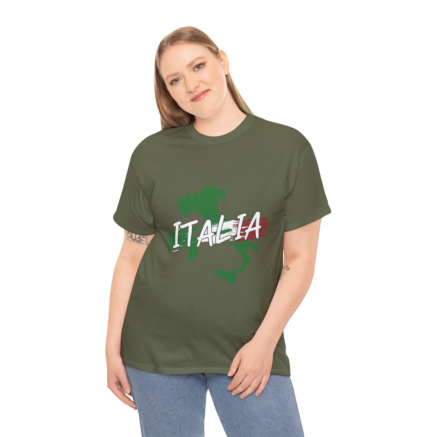 Italia Heavy Cotton Tee - Comfortable Unisex Shirt with Italy Design