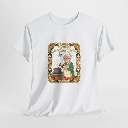 Festive Unisex Heavy Cotton Tee - Nonna's Christmas Kitchen