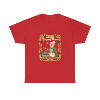 Festive Unisex Heavy Cotton Tee - Nonna's Christmas Kitchen