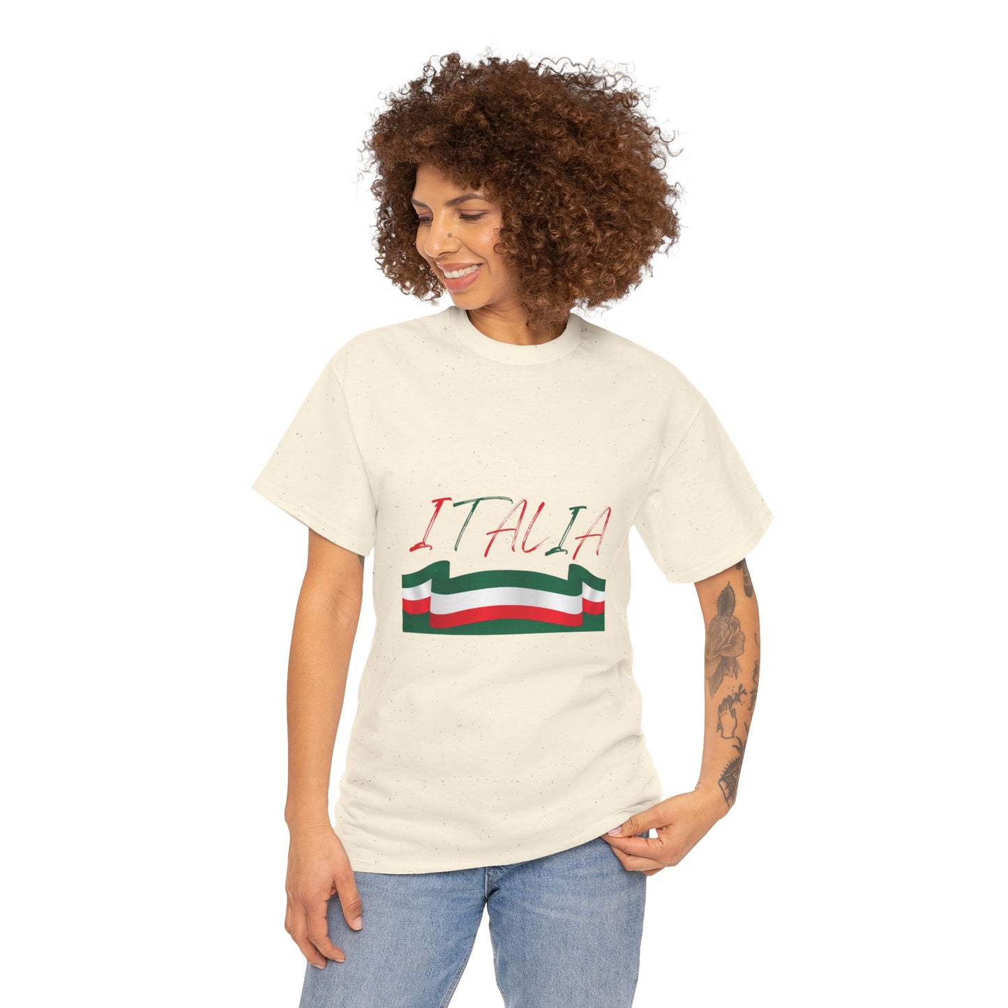 Italia Unisex Heavy Cotton Tee - Comfortable Italian Pride Shirt