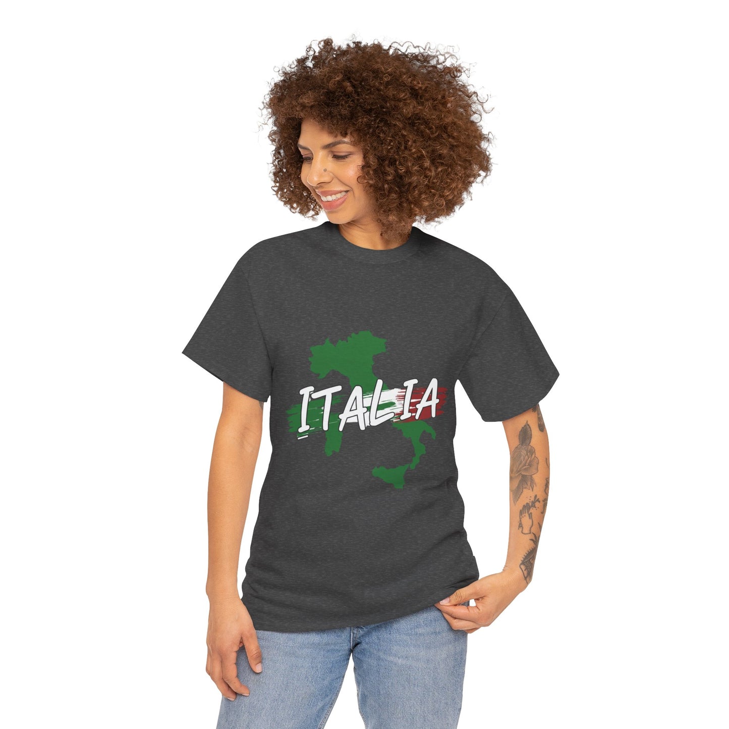 Italia Heavy Cotton Tee - Comfortable Unisex Shirt with Italy Design