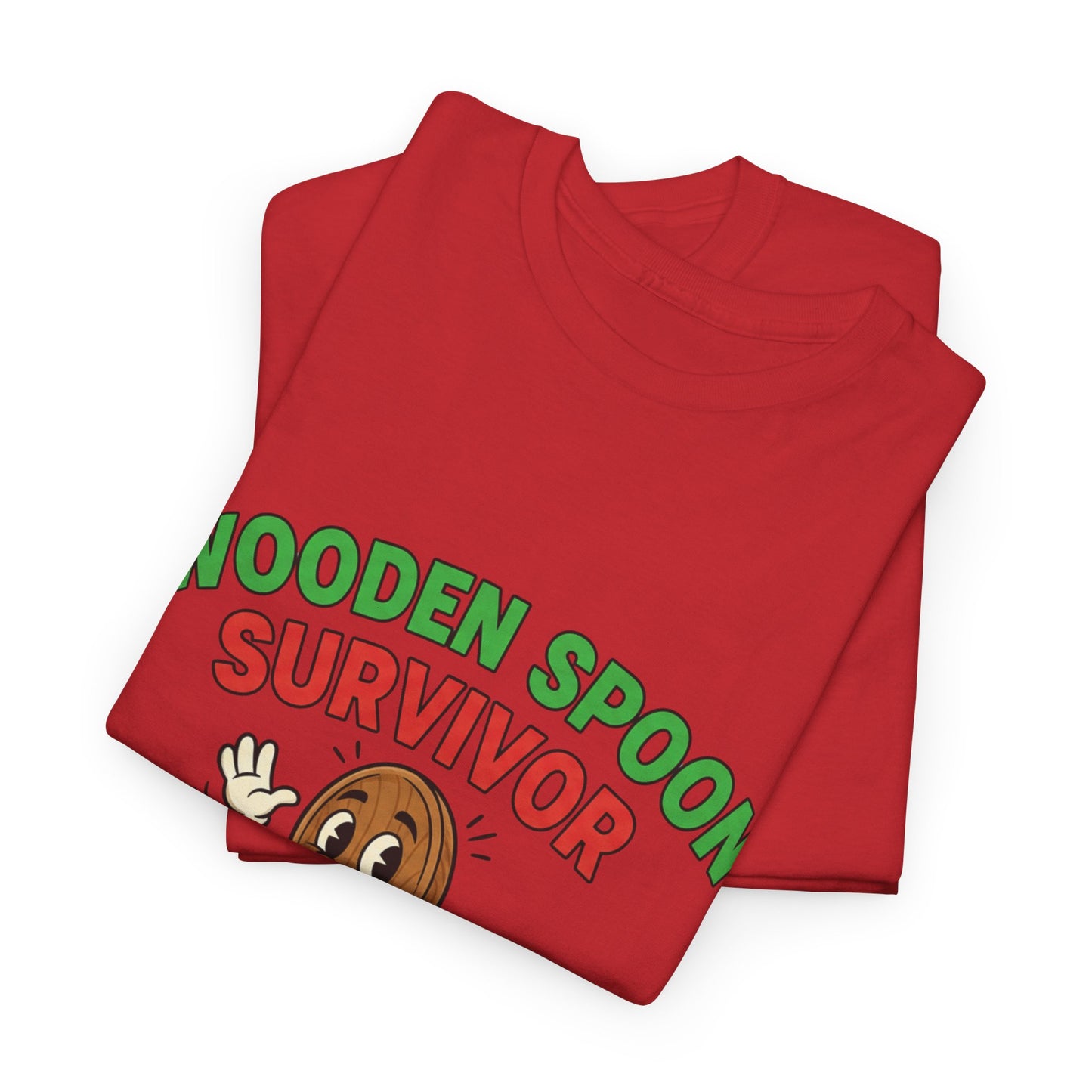 Wooden Spoon Survivor Tee - Fun Unisex Heavy Cotton Shirt for Home Chefs