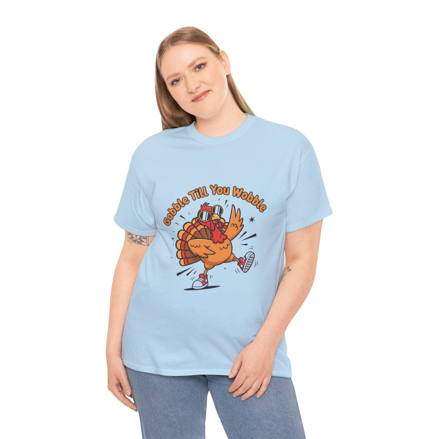 Gobble Till You Wobble Holiday Unisex Heavy Cotton Tee
