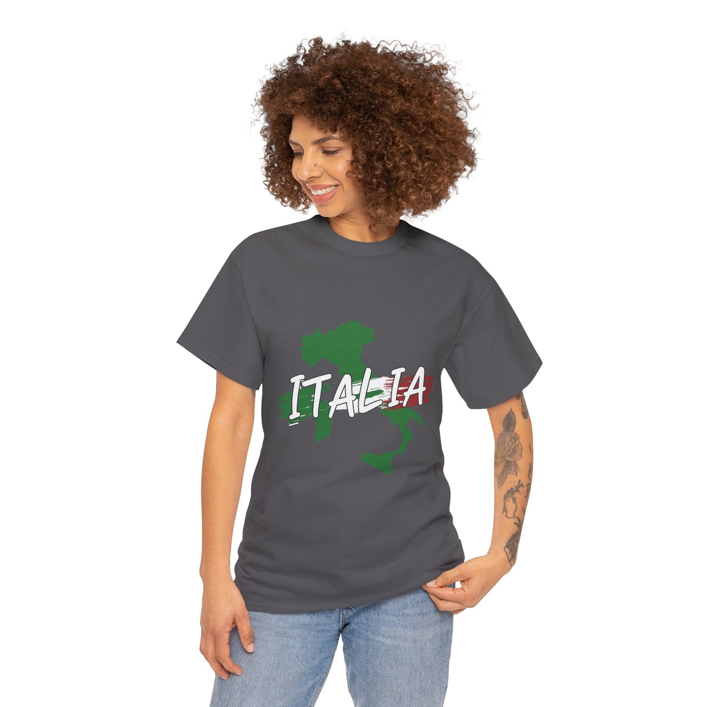 Italia Heavy Cotton Tee - Comfortable Unisex Shirt with Italy Design