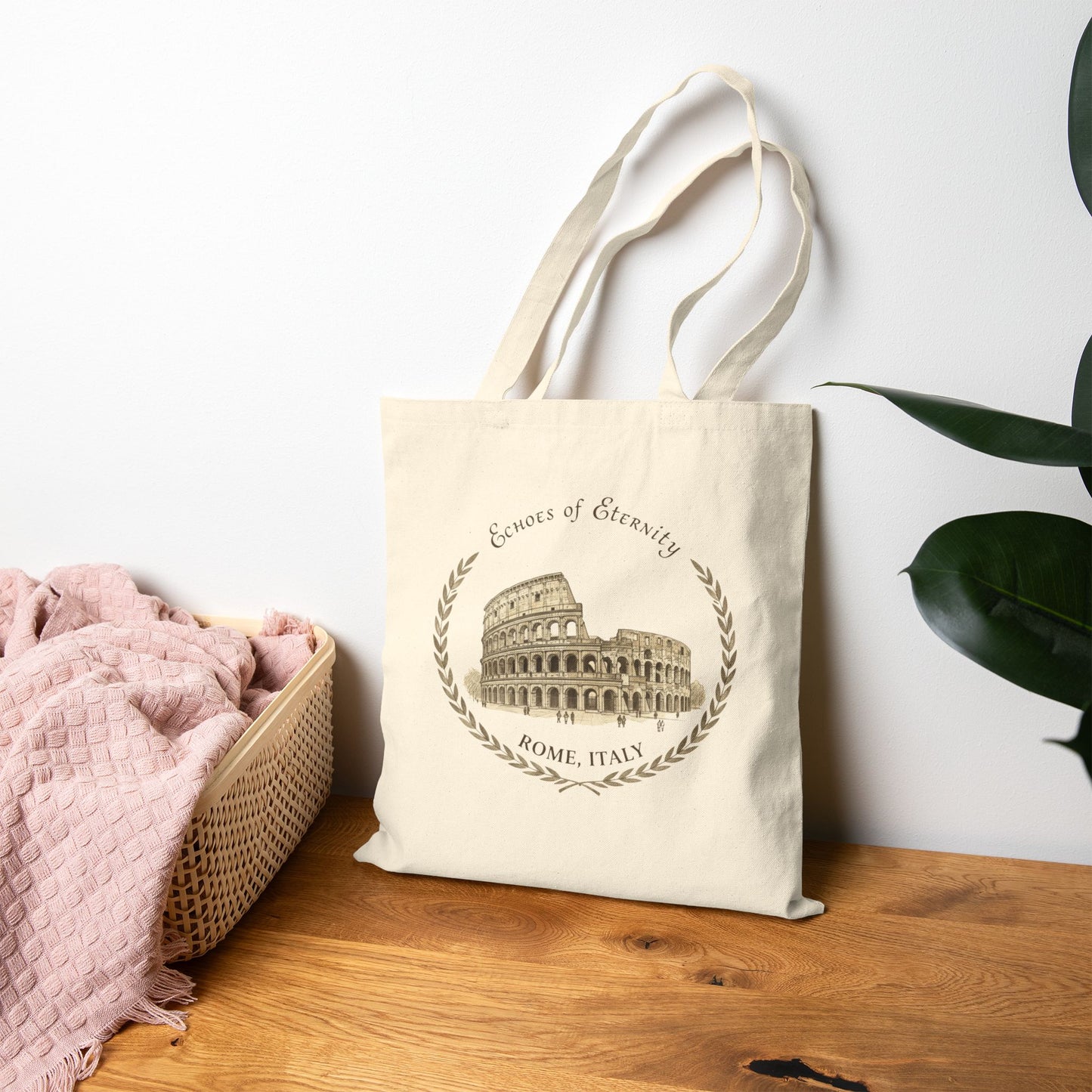 Rome Colosseum Cotton Canvas Tote Bag – Stylish Eco-Friendly Shopper for Travel Lovers