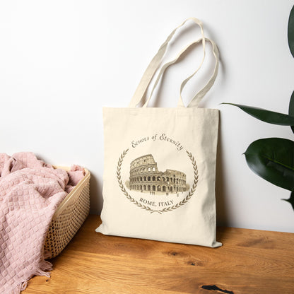 Rome Colosseum Cotton Canvas Tote Bag – Stylish Eco-Friendly Shopper for Travel Lovers