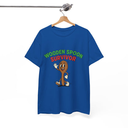 Wooden Spoon Survivor Tee - Fun Unisex Heavy Cotton Shirt for Home Chefs