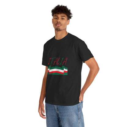 Italia Unisex Heavy Cotton Tee - Comfortable Italian Pride Shirt