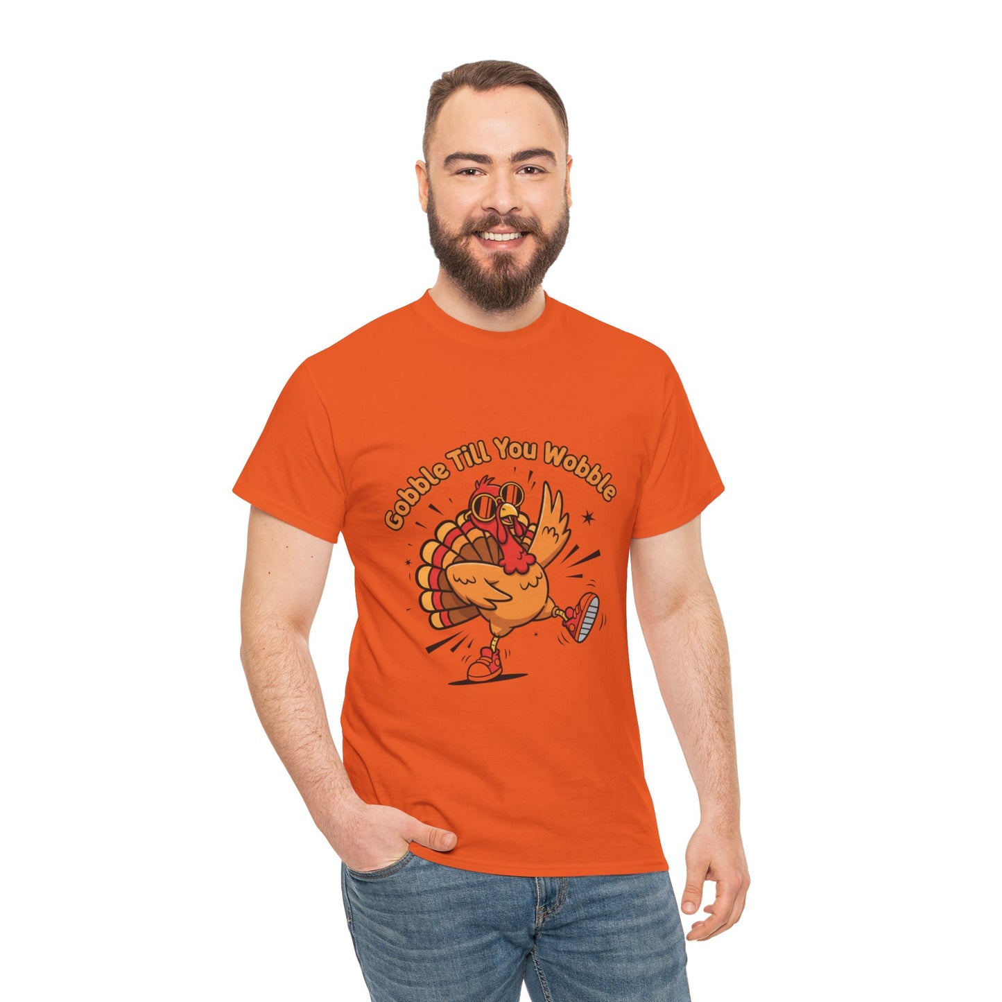 Gobble Till You Wobble Holiday Unisex Heavy Cotton Tee