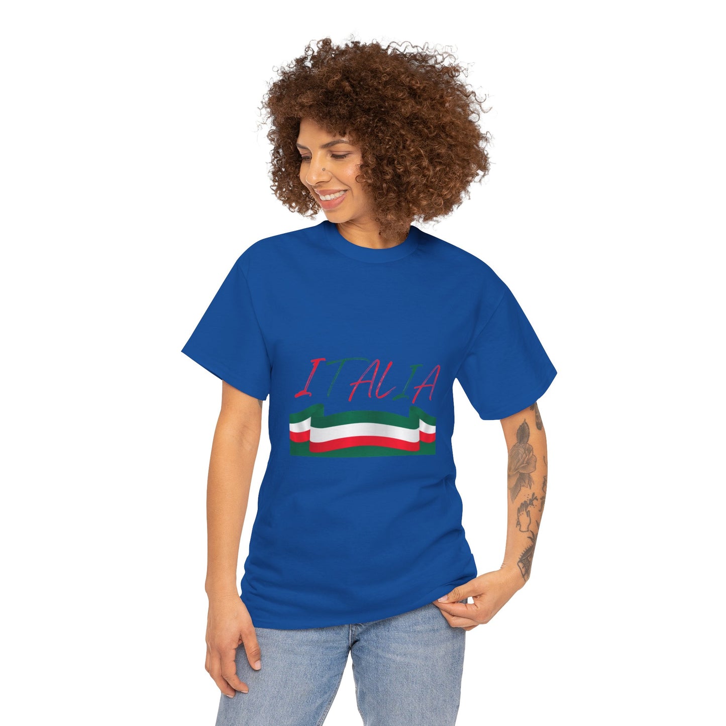 Italia Unisex Heavy Cotton Tee - Comfortable Italian Pride Shirt