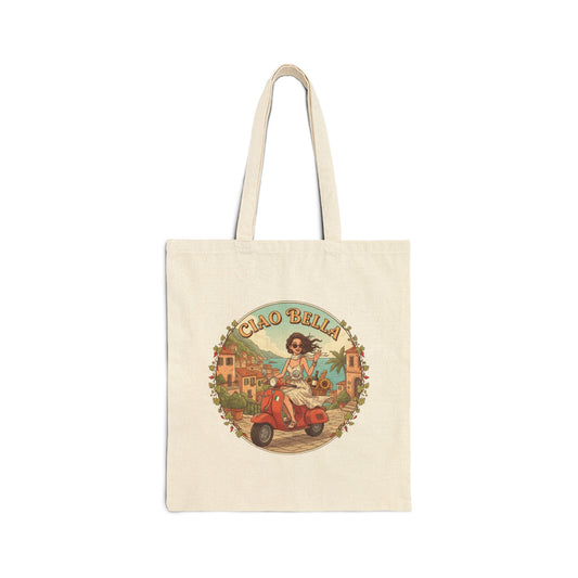 Ciao Bella Cotton Canvas Tote Bag - Stylish & Eco-Friendly Shopping Bag