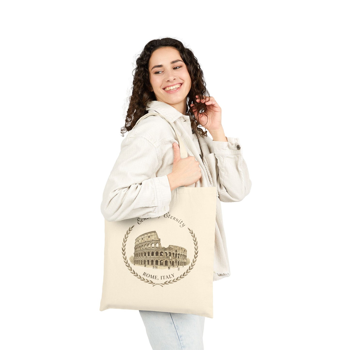 Rome Colosseum Cotton Canvas Tote Bag – Stylish Eco-Friendly Shopper for Travel Lovers