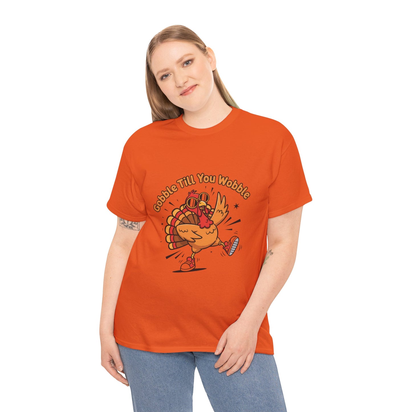 Gobble Till You Wobble Holiday Unisex Heavy Cotton Tee