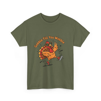 Gobble Till You Wobble Holiday Unisex Heavy Cotton Tee
