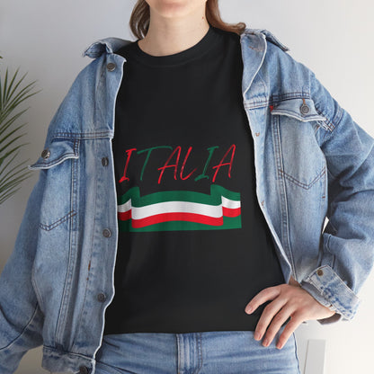 Italia Unisex Heavy Cotton Tee - Comfortable Italian Pride Shirt
