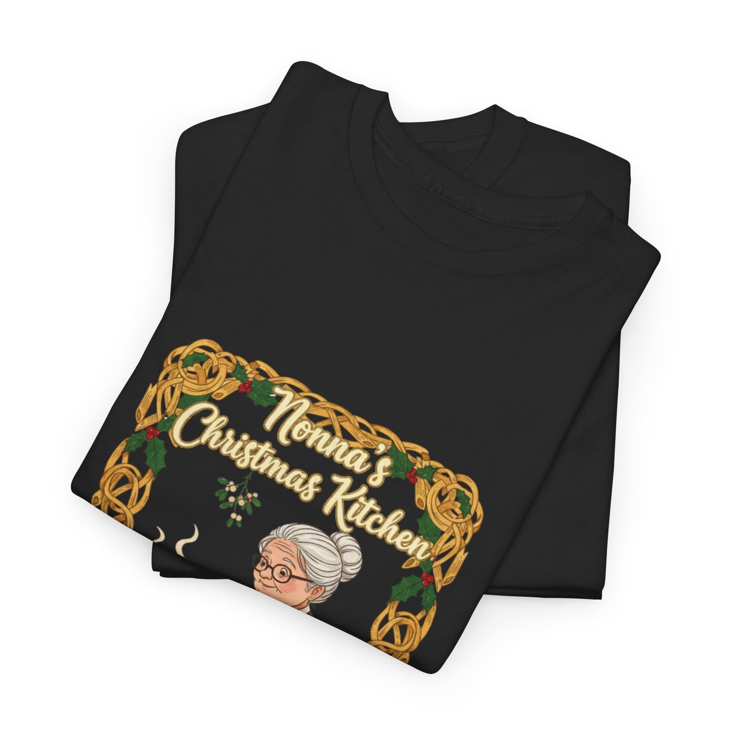 Festive Unisex Heavy Cotton Tee - Nonna's Christmas Kitchen