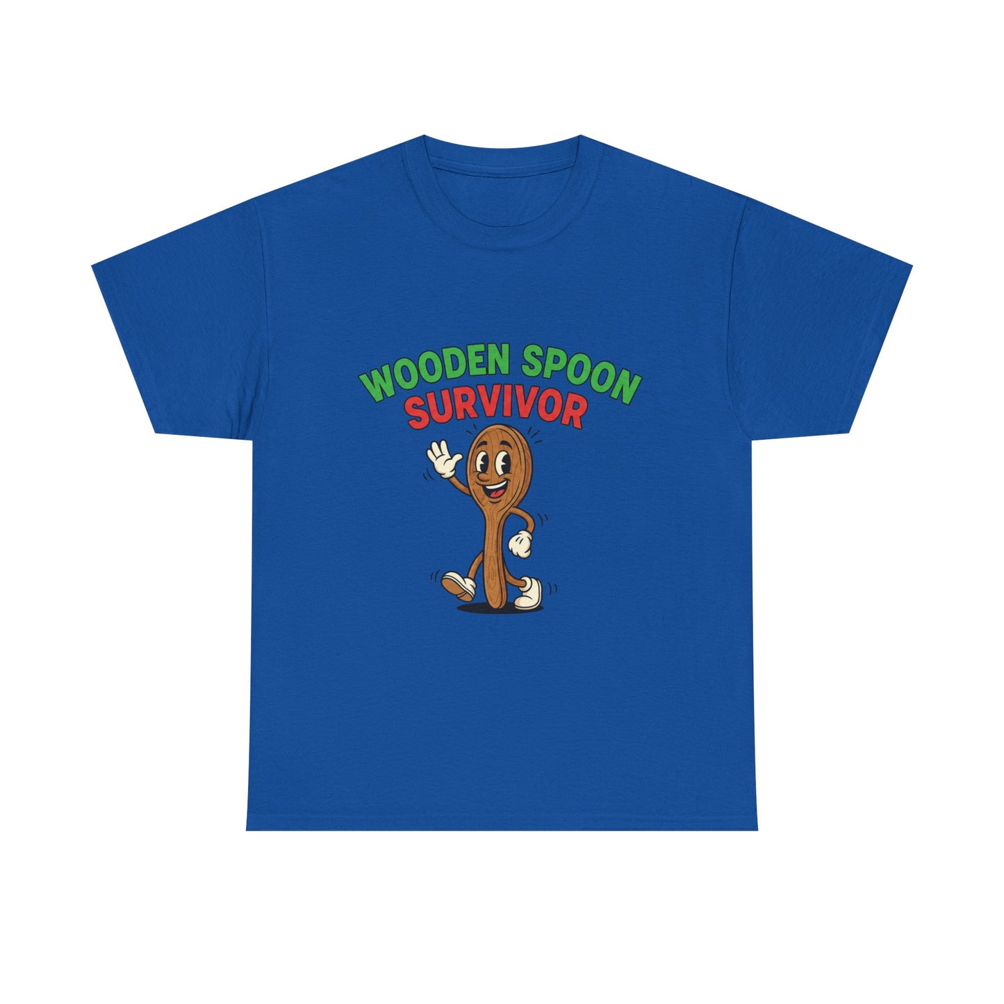 Wooden Spoon Survivor Tee - Fun Unisex Heavy Cotton Shirt for Home Chefs