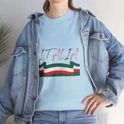 Italia Unisex Heavy Cotton Tee - Comfortable Italian Pride Shirt