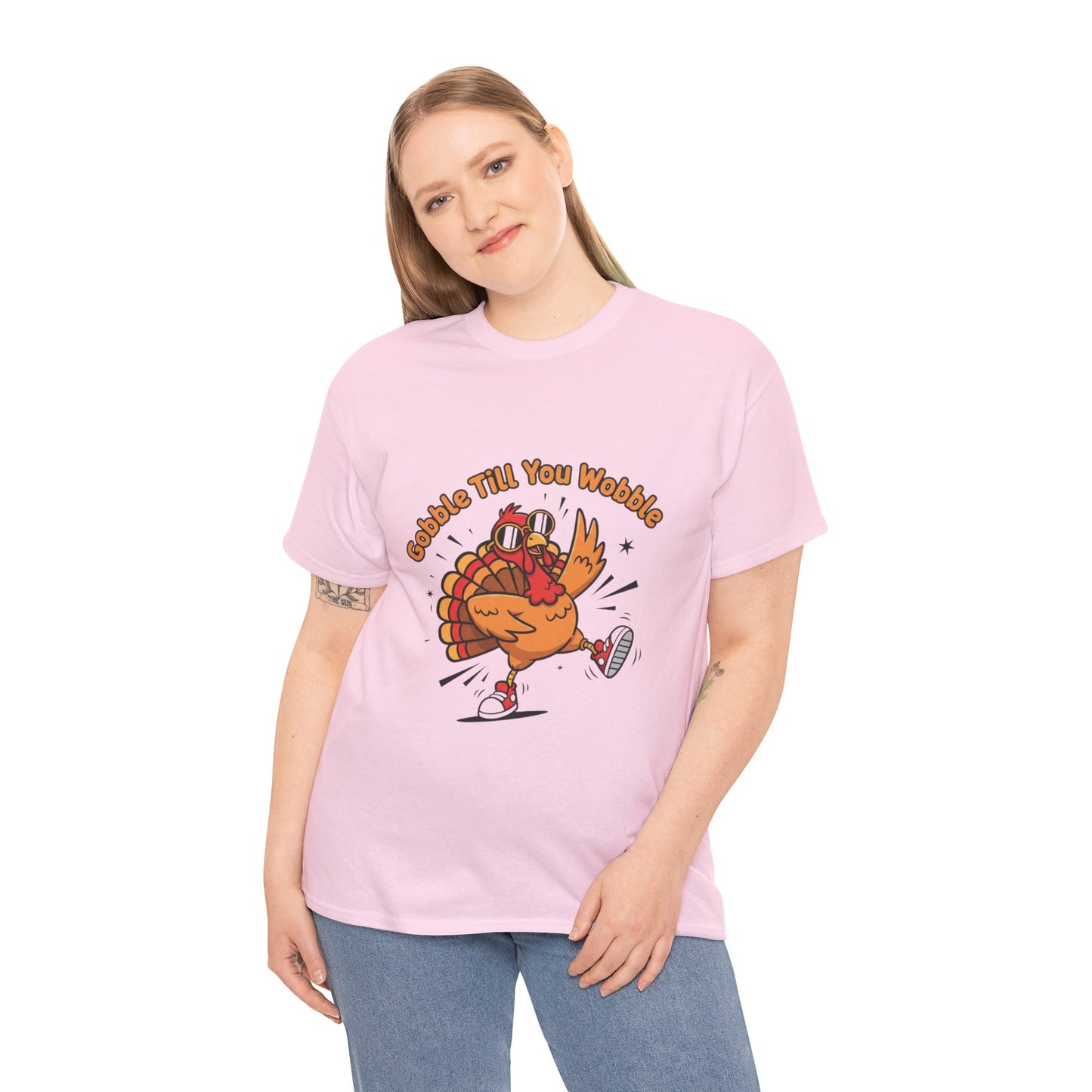 Gobble Till You Wobble Holiday Unisex Heavy Cotton Tee