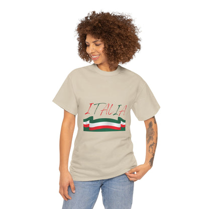 Italia Unisex Heavy Cotton Tee - Comfortable Italian Pride Shirt