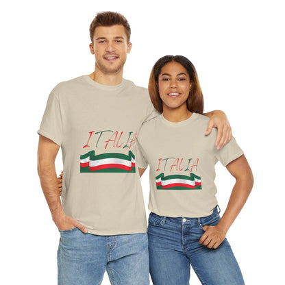 Italia Unisex Heavy Cotton Tee - Comfortable Italian Pride Shirt